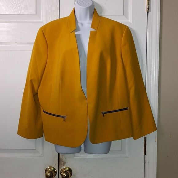Nine West mustard color blazer jacket  Sz 20 - Picture 1 of 5